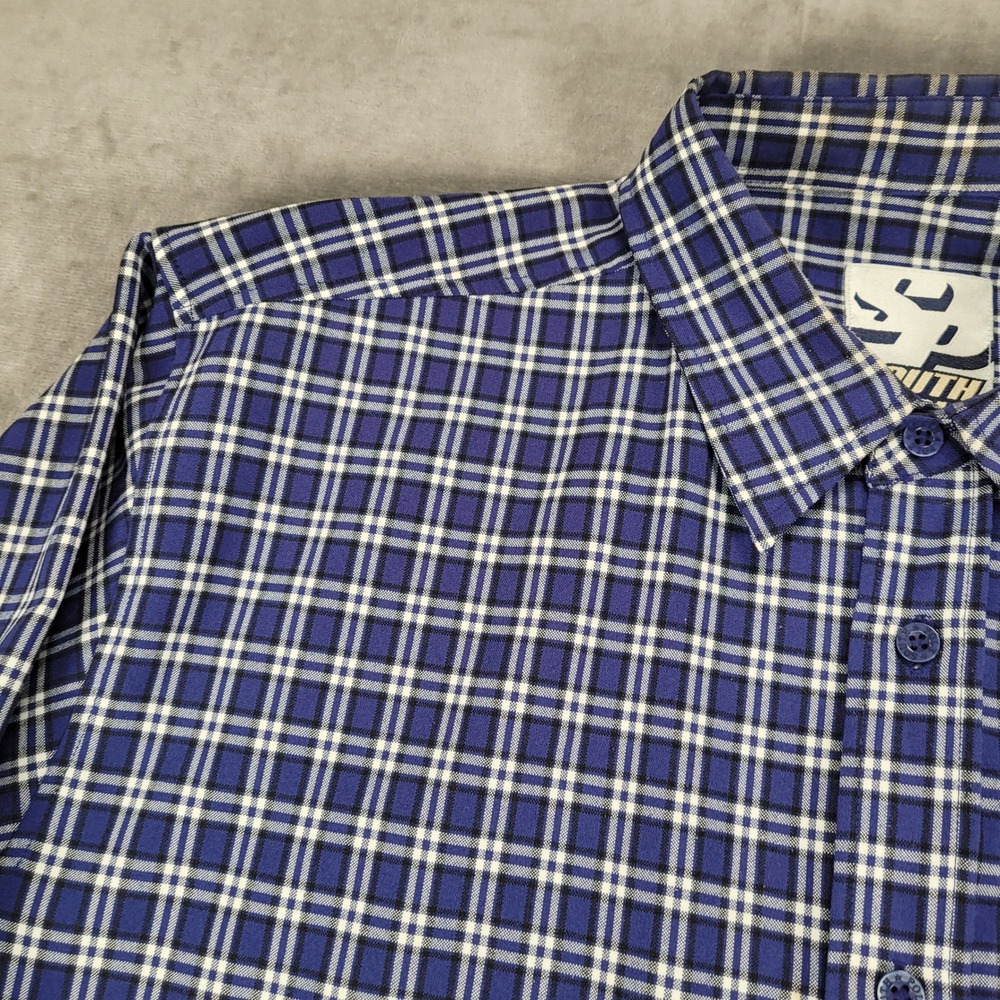 South Pole Y2K Plaid Shirt Long Sleeve‎ Button Up Pocket Front XL Grunge - Picture 7 of 16